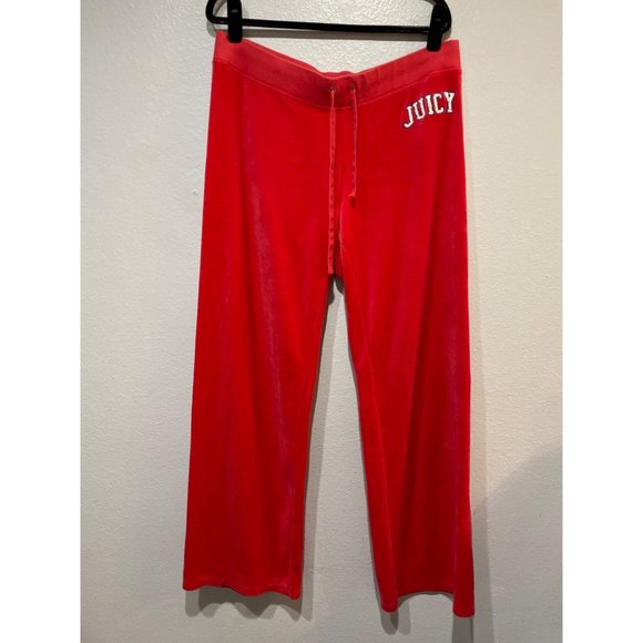 VTG y2k Juicy Couture Lg Red Velour Sweatpants